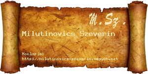 Milutinovics Szeverin névjegykártya